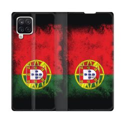 Housse Cuir Portefeuille Pour Samsung Galaxy A12 Voyage Portugal Drapeau