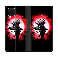 Housse Cuir Portefeuille Pour Samsung Galaxy A12 Voyage Japon Samourai