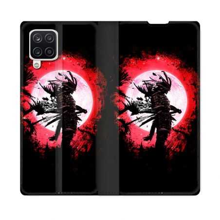 Housse Cuir Portefeuille Pour Samsung Galaxy A12 Voyage Japon Samourai