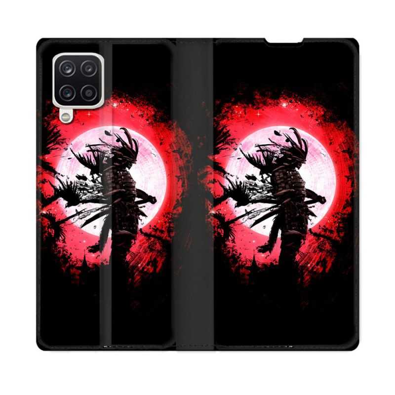 Housse Cuir Portefeuille Pour Samsung Galaxy A12 Voyage Japon Samourai