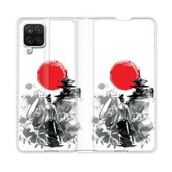 Housse Cuir Portefeuille Pour Samsung Galaxy A12 Voyage Japon Femme