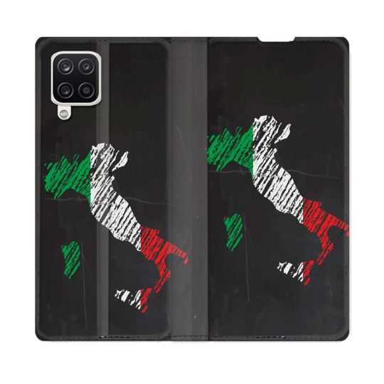 Housse Cuir Portefeuille Pour Samsung Galaxy A12 Voyage Italie Botte