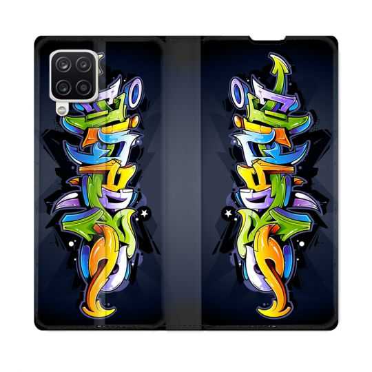 Housse Cuir Portefeuille Pour Samsung Galaxy A12 Street Art Graffiti