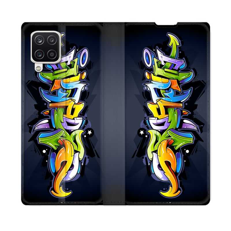 Housse Cuir Portefeuille Pour Samsung Galaxy A12 Street Art Graffiti