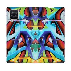Housse Cuir Portefeuille Pour Samsung Galaxy A12 Street Art Graf Color