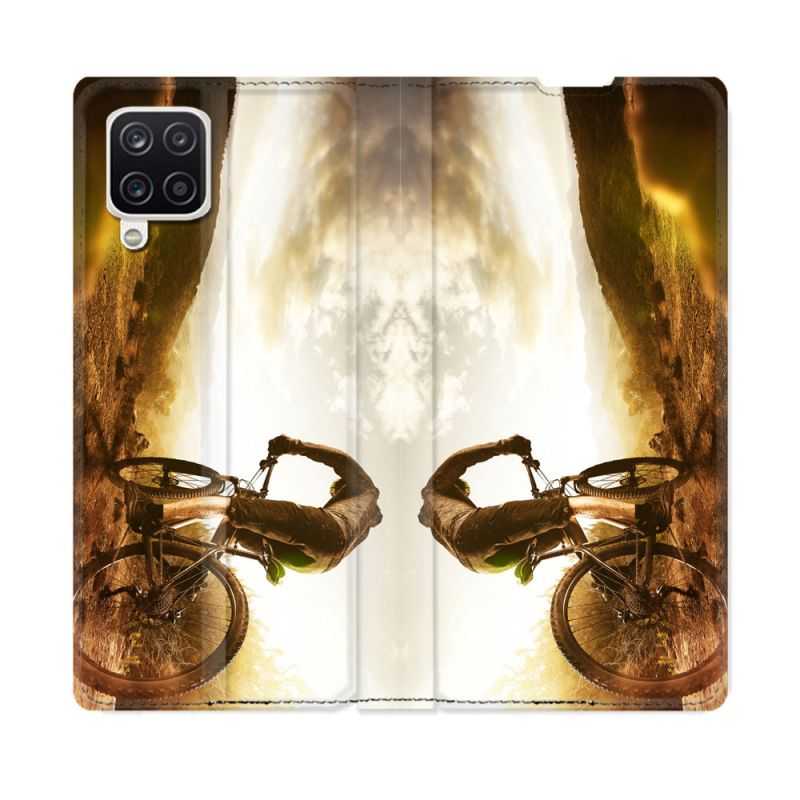Housse Cuir Portefeuille Pour Samsung Galaxy A12 Sport VTT Soleil