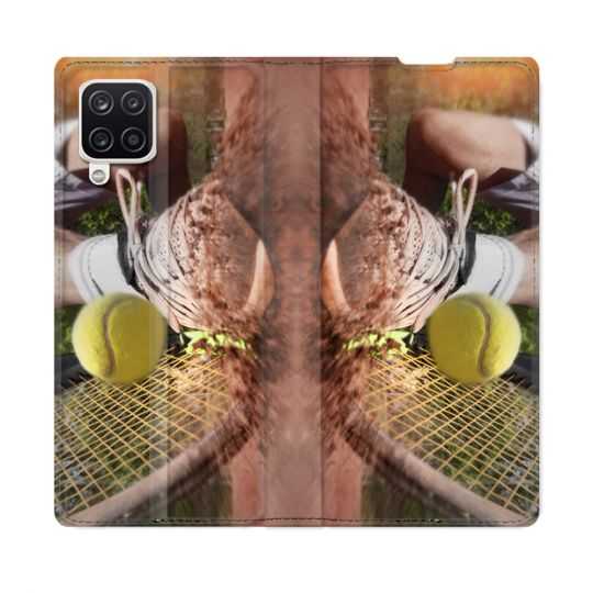 Housse Cuir Portefeuille Pour Samsung Galaxy A12 Sport Tennis Glissade