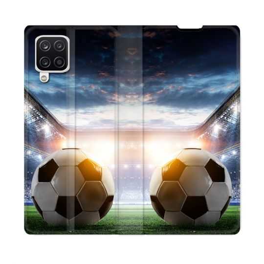 Housse Cuir Portefeuille Pour Samsung Galaxy A12 Sport Football Stade