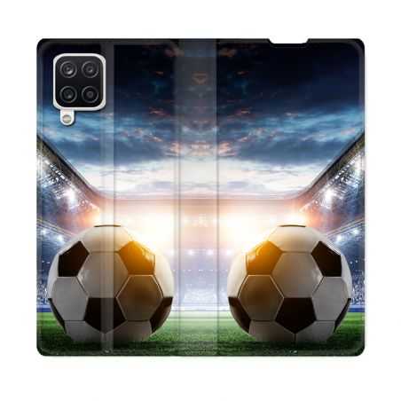 Housse Cuir Portefeuille Pour Samsung Galaxy A12 Sport Football Stade