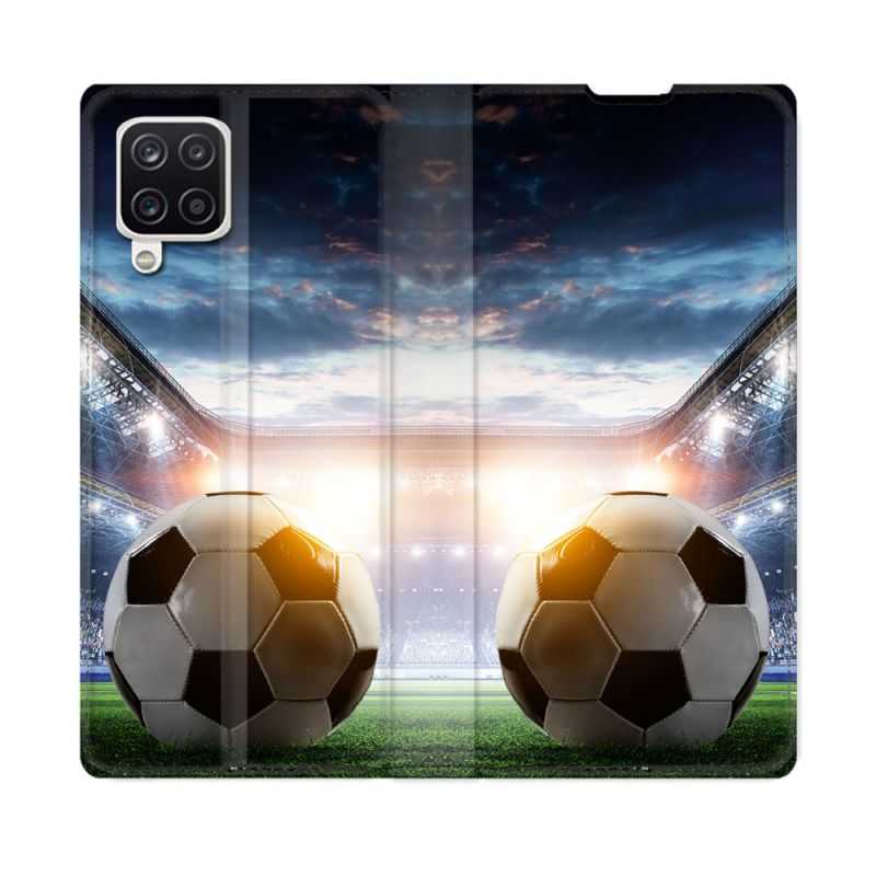 Housse Cuir Portefeuille Pour Samsung Galaxy A12 Sport Football Stade