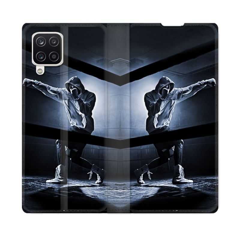 Housse Cuir Portefeuille Pour Samsung Galaxy A12 Sport Boxe Poing