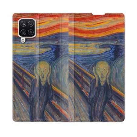 Housse Cuir Portefeuille Pour Samsung Galaxy A12 Peinture Le Cri