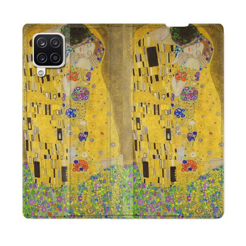Housse Cuir Portefeuille Pour Samsung Galaxy A12 Peinture Le Baiser