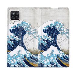 Housse Cuir Portefeuille Pour Samsung Galaxy A12 Peinture La Grande Vague