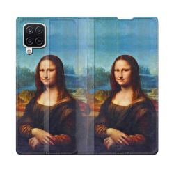 Housse Cuir Portefeuille Pour Samsung Galaxy A12 Peinture Joconde