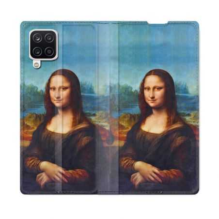 Housse Cuir Portefeuille Pour Samsung Galaxy A12 Peinture Joconde