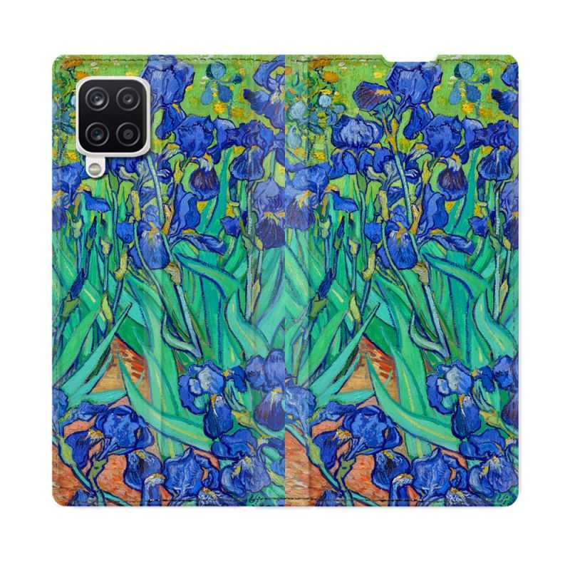 Housse Cuir Portefeuille Pour Samsung Galaxy A12 Peinture Iris