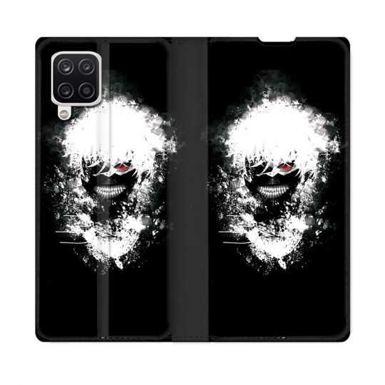 Housse Cuir Portefeuille Pour Samsung Galaxy A12 Manga Tokyo Ghoul Kaneki Tag