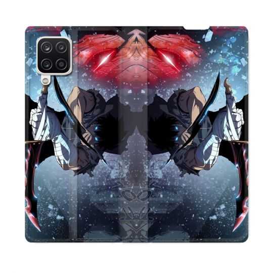 Housse Cuir Portefeuille Pour Samsung Galaxy A12 Manga Solo Leveling Sung Epee