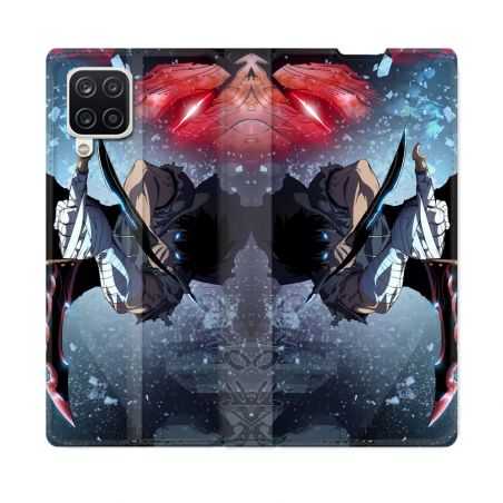 Housse Cuir Portefeuille Pour Samsung Galaxy A12 Manga Solo Leveling Sung Epee