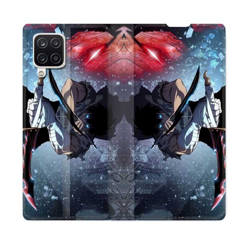 Housse Cuir Portefeuille Pour Samsung Galaxy A12 Manga Solo Leveling Sung Epee