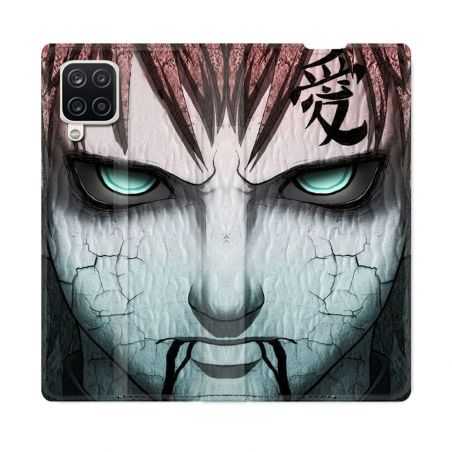 Housse Cuir Portefeuille Pour Samsung Galaxy A12 Manga Naruto Gaara