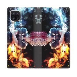 Housse Cuir Portefeuille Pour Samsung Galaxy A12 Manga My Hero Academia Shoto