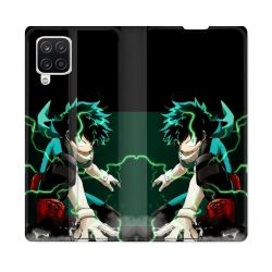 Housse Cuir Portefeuille Pour Samsung Galaxy A12 Manga My Hero Academia Deku