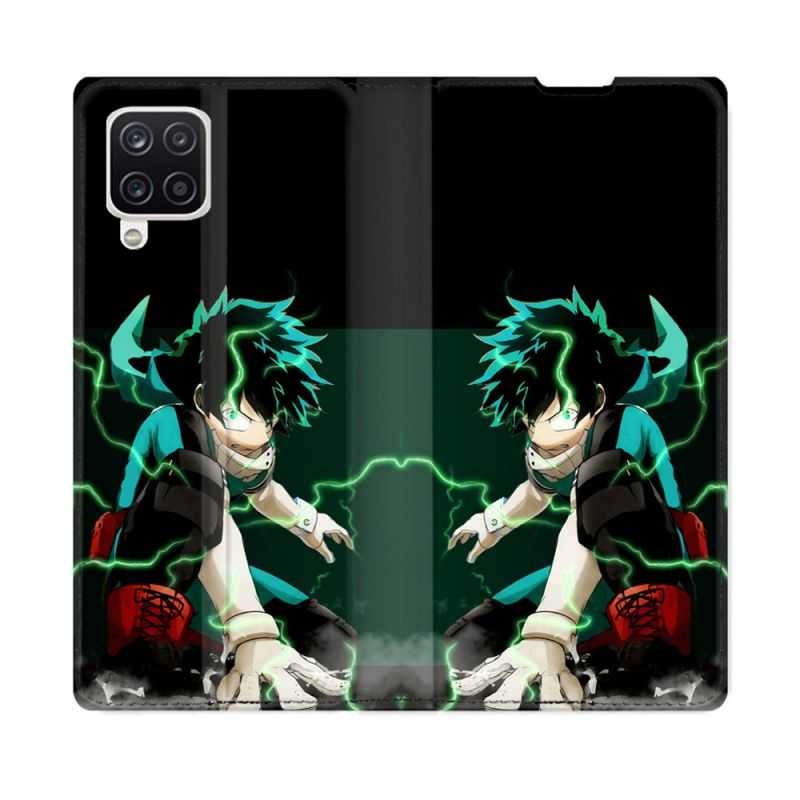 Housse Cuir Portefeuille Pour Samsung Galaxy A12 Manga My Hero Academia Deku