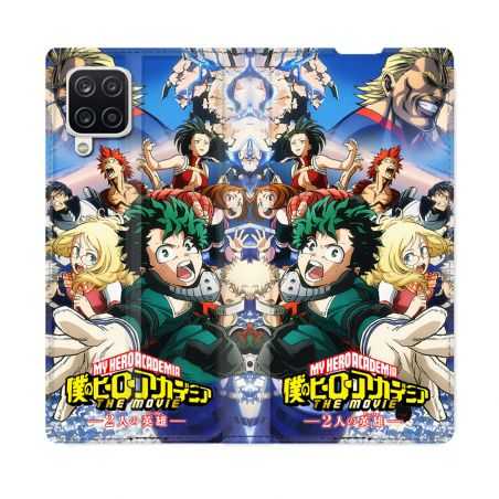 Housse Cuir Portefeuille Pour Samsung Galaxy A12 Manga My Hero Academia Affiche