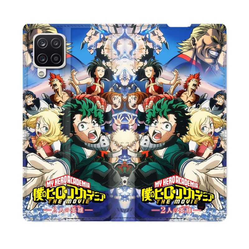 Housse Cuir Portefeuille Pour Samsung Galaxy A12 Manga My Hero Academia Affiche