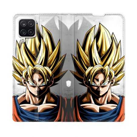Housse Cuir Portefeuille Pour Samsung Galaxy A12 Manga Dragon Ball Sangoku Portrait