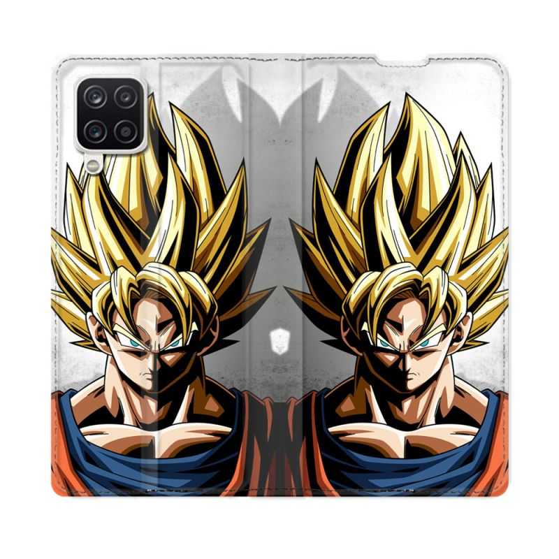 Housse Cuir Portefeuille Pour Samsung Galaxy A12 Manga Dragon Ball Sangoku Portrait