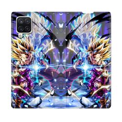 Housse Cuir Portefeuille Pour Samsung Galaxy A12 Manga Dragon Ball Sangohan Duo