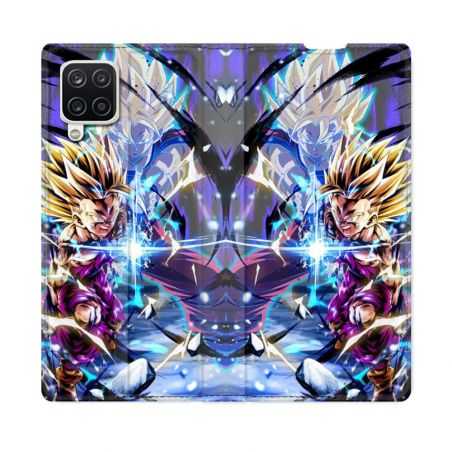 Housse Cuir Portefeuille Pour Samsung Galaxy A12 Manga Dragon Ball Sangohan Duo