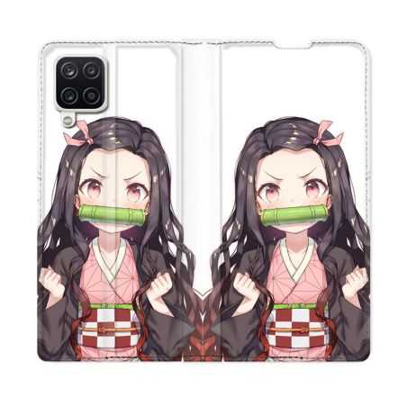 Housse Cuir Portefeuille Pour Samsung Galaxy A12 Manga Demon Slayer Nezuko