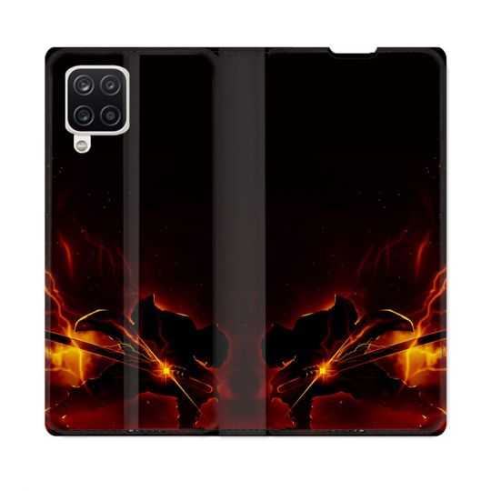 Housse Cuir Portefeuille Pour Samsung Galaxy A12 Manga Demon Slayer Electric