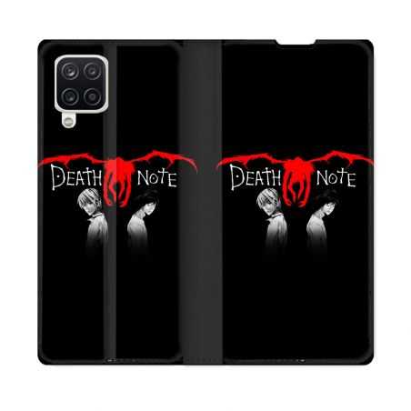Housse Cuir Portefeuille Pour Samsung Galaxy A12 Manga Death Note Noir