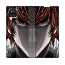 Housse Cuir Portefeuille Pour Samsung Galaxy A12 Manga Death Note Kira