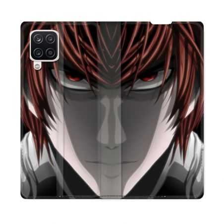 Housse Cuir Portefeuille Pour Samsung Galaxy A12 Manga Death Note Kira