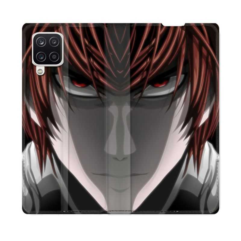 Housse Cuir Portefeuille Pour Samsung Galaxy A12 Manga Death Note Kira