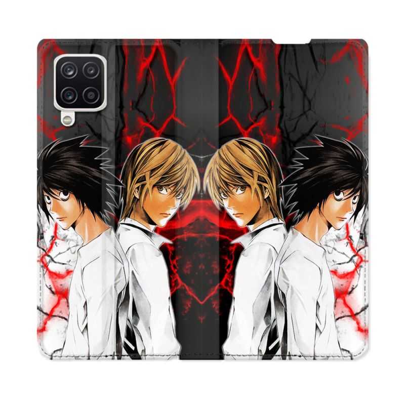 Housse Cuir Portefeuille Pour Samsung Galaxy A12 Manga Death Note Duo