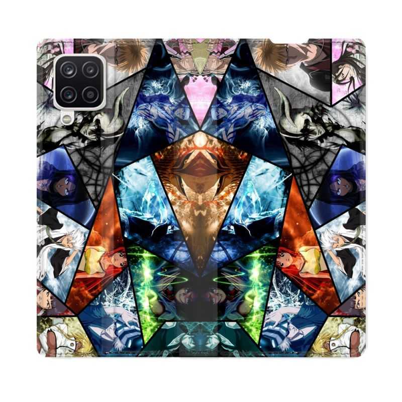 Housse Cuir Portefeuille Pour Samsung Galaxy A12 Manga Bleach Pele Mele