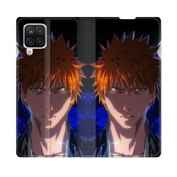 Housse Cuir Portefeuille Pour Samsung Galaxy A12 Manga Bleach Ichigo