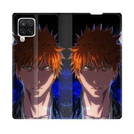 Housse Cuir Portefeuille Pour Samsung Galaxy A12 Manga Bleach Ichigo