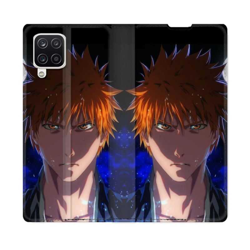 Housse Cuir Portefeuille Pour Samsung Galaxy A12 Manga Bleach Ichigo