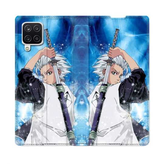 Housse Cuir Portefeuille Pour Samsung Galaxy A12 Manga Bleach Hitsugaya