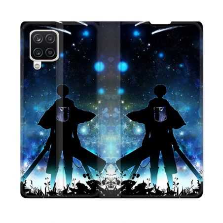 Housse Cuir Portefeuille Pour Samsung Galaxy A12 Manga Attaque Titans Levi