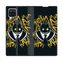Housse Cuir Portefeuille Pour Samsung Galaxy A12 Manga Assassination Classroom Kuro Noir