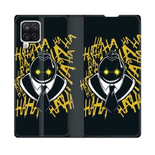 Housse Cuir Portefeuille Pour Samsung Galaxy A12 Manga Assassination Classroom Kuro Noir